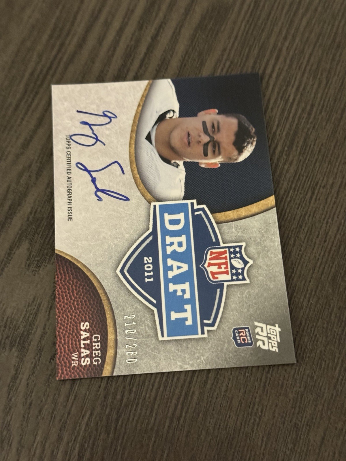 Greg Salas Topps Rising Rookies NFL Draft #GS Autograph