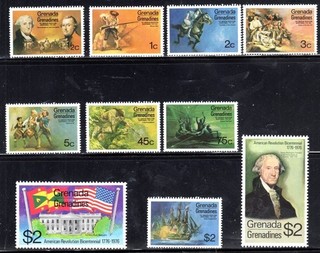 GRENADA GRENADINES #91 100 1975 AMERICAN REVOLUTION MINT VF NH O.G