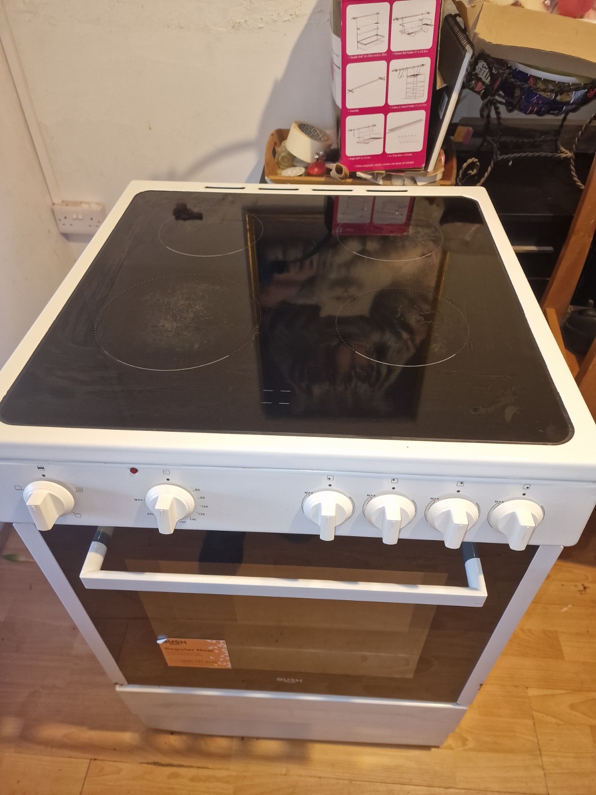 Bush CTFS60DBLECW 60cm Double Oven Electric Cooker - White - 1 year guarantee
