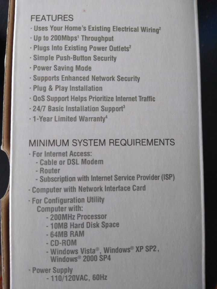 D-Link MediaLounge Powerline HD Network Starter Kit, DHP-303, 200Mbps, Brand New - Image 4 of 4