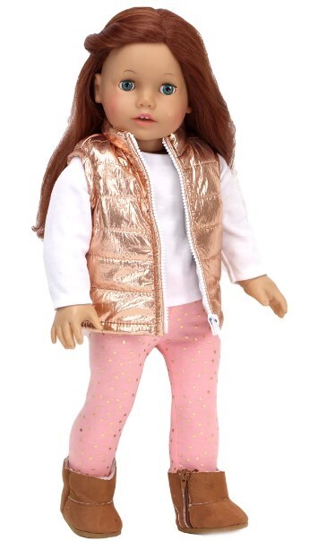 Sophia&rsquo;s Metallic Zip-Up Vest, Leggings, Top & Boots, Desi