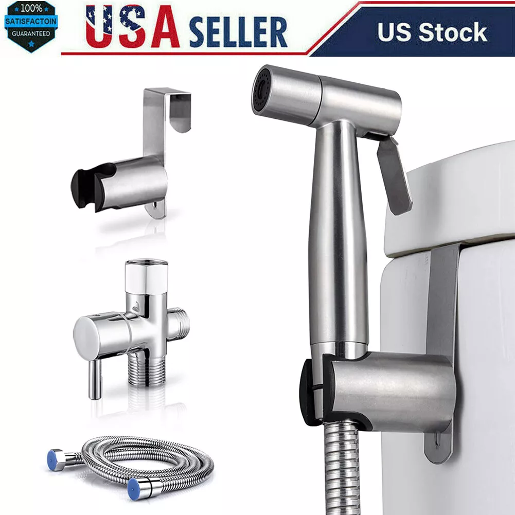 Metal chrome bidet sprayer for wall mounted toilets