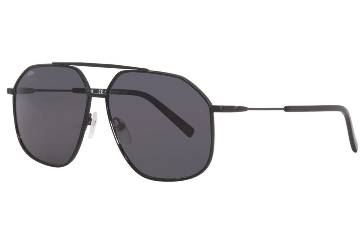MCM Aviator Reflective Sunglasses MCM Worldwide Shiny Black Navigator w/ Acetate In-lay  main image 4