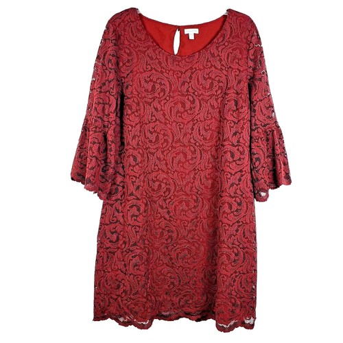 red ribbed knit dress Karlie Rib Knit Sweater Dress - Red main image 0