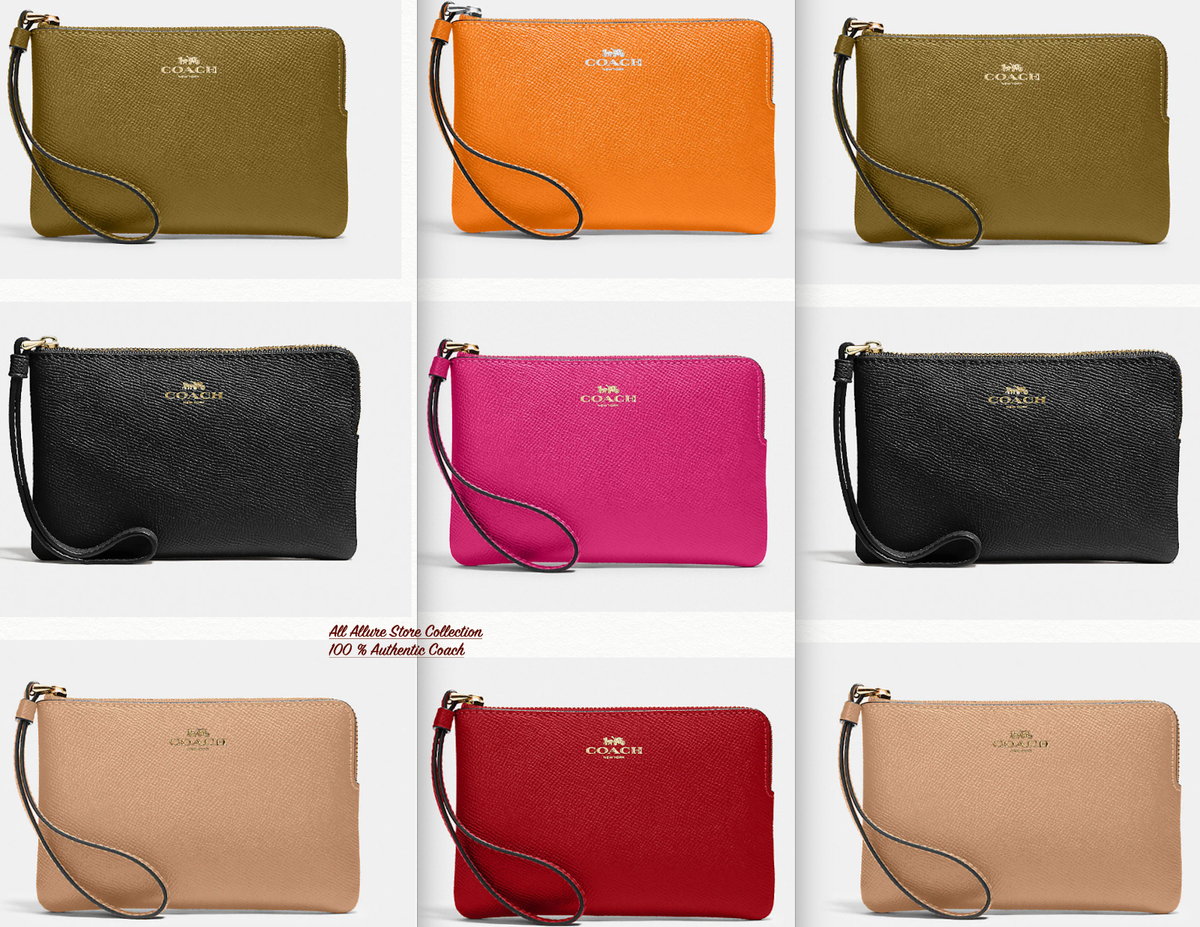 COACH Women's Small Corner Zip Wristlet Pouch Wallet Purse | eBay