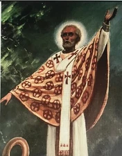 Картина-икона "Святитель Николай на водах" С. Ефошкин. Размер с рамкой 28х35 см.