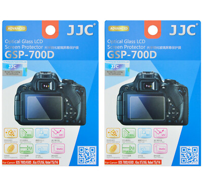 2 Pcs JJC Ultra-thin TEMPERED Glass LCD Protector Canon Kiss X7i X6i 750D 700D