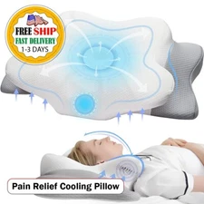Almohada Para Dormir Ergonomica Ortopedica Gel Contorno Dolor De Cuello Cervical