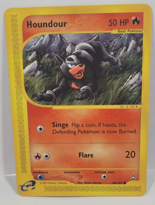 Pokemon TCG Houndour 86/147 Aquapolis E-Reader 2002 Vintage