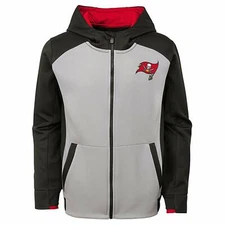 OuterStuff NFL Kids Tampa Bay Buccaneers Hi Tech Performance Full Zip Hoodie