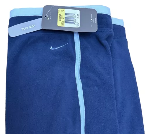 Women’s Nike Size S Fleece Pant Style 149542 Blue DrawString Low Rise (NWT)