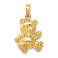 10k Yellow Gold Teddy Bear Pendant