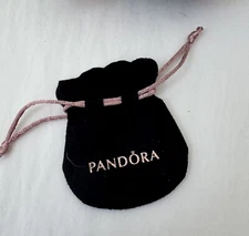 Authentic Pandora ONE (1) Black Gift Pouch 3" x 2.5"