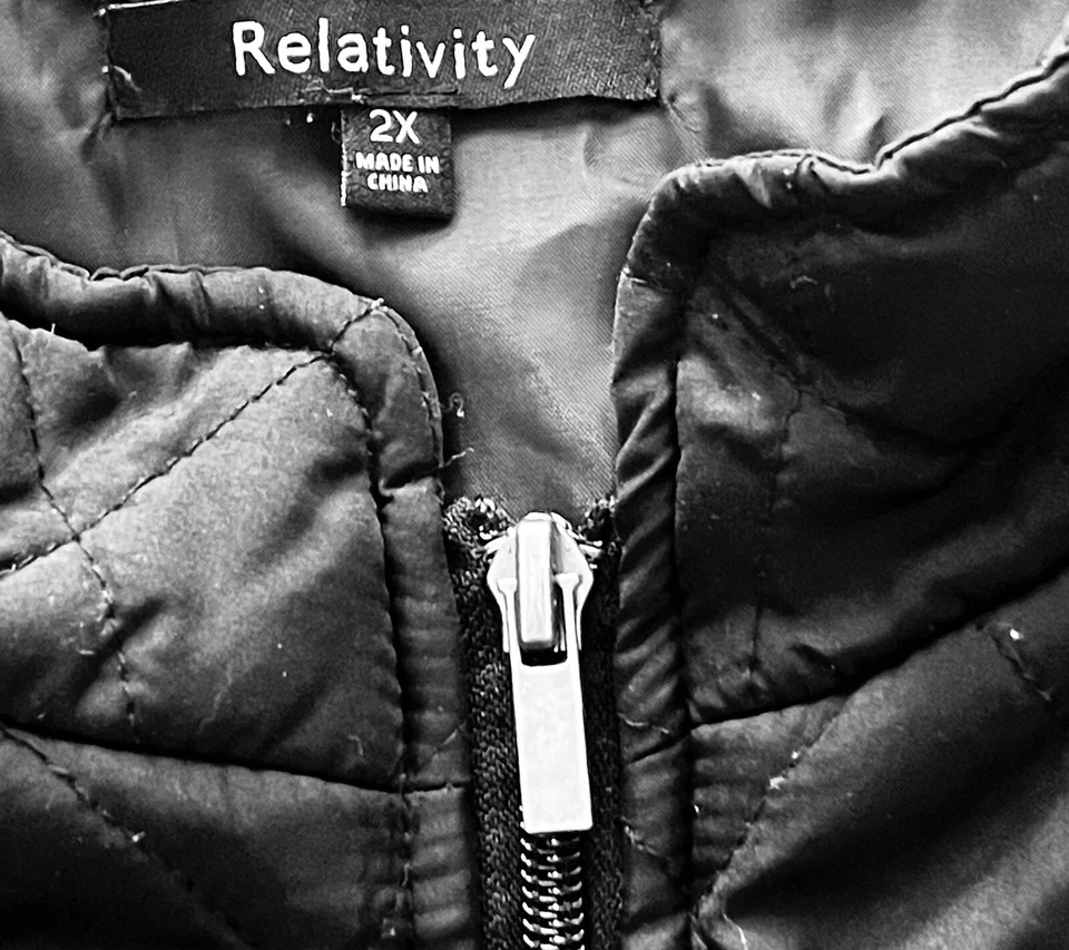 Colete Relativity Preto Acolchoado Puffer Outerwear Bolso Leve com Zíper Plus 2X - Imagem 2 de 4