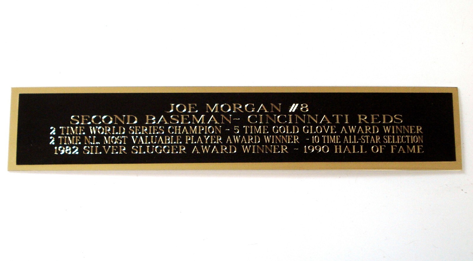 Joe Morgan Baseball Card Cincinnati Reds Card Display Case Nameplate 1.5