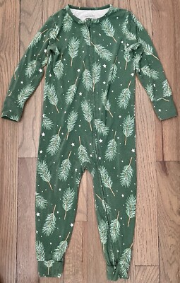 Sweet Bamboo Pine Needles Holiday Winter Pajamas Green 18-24 Months