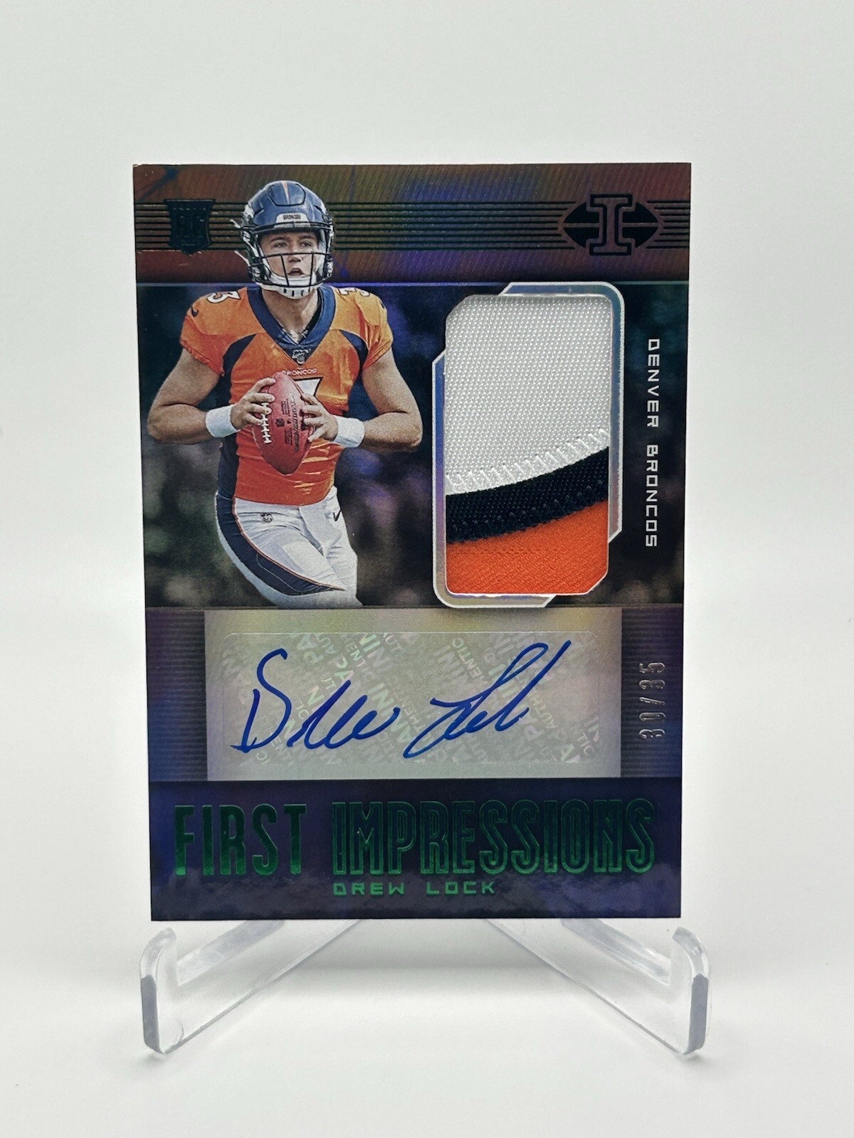 Drew Lock Panini Illusions #115 Autograph Memorabilia-Green