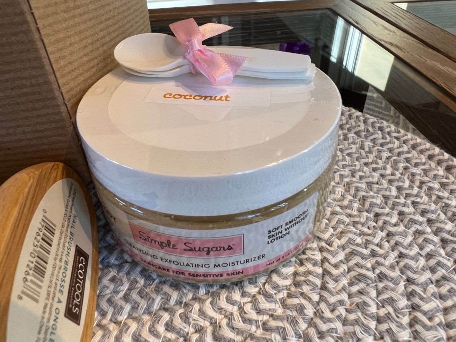 Simple Sugars Natural Green Tea Facial Body Exfoliating Moisturizer Gift NEW