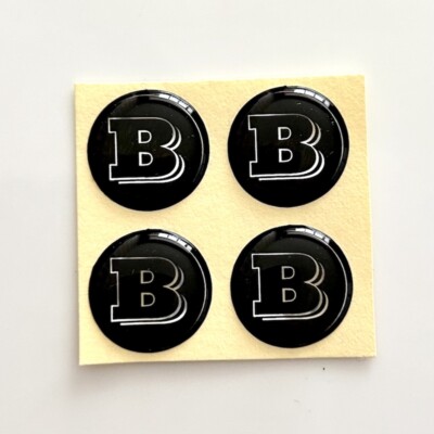 4x 14mm Mercedes Benz Brabus Logo Schlüssel Key Abdeckung Emblem Aufkleber Epoxy
