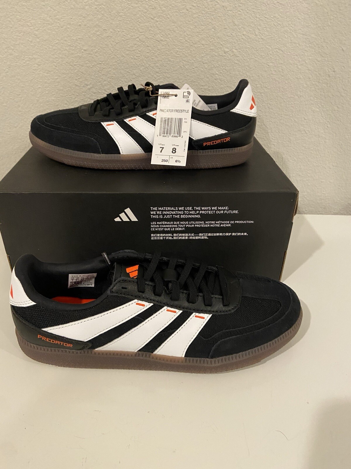 Adidas Predator 24 League Freestyle Low Top Soccer Cleats for Men IF1025 Size M7 W8