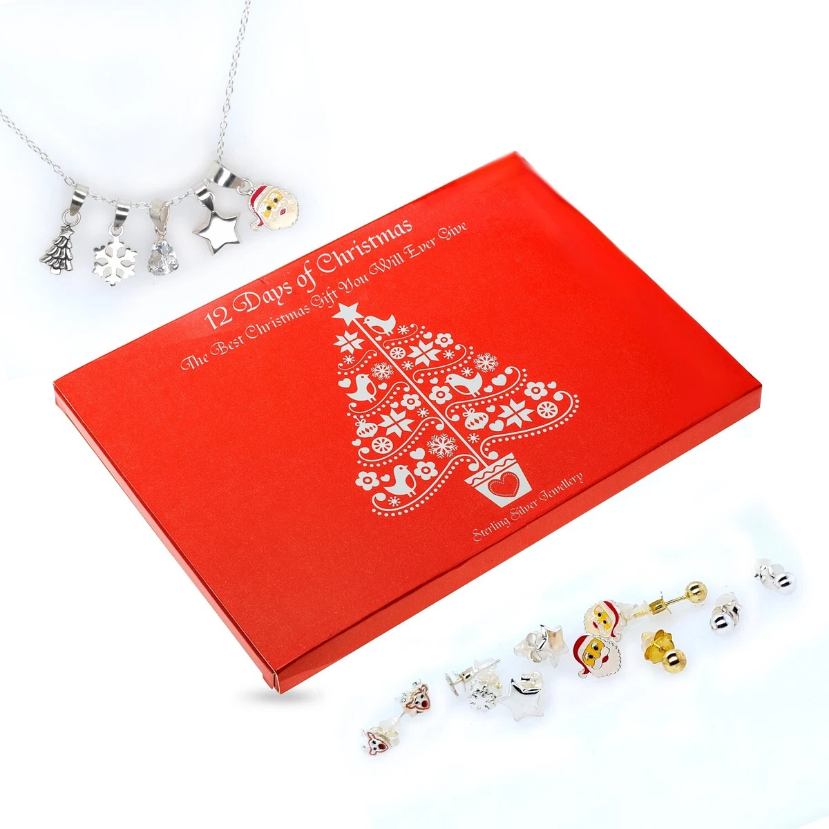 Advent Christmas Calendar Necklace, Pendents, Earrings Jewelry Holiday Gift  set | eBay