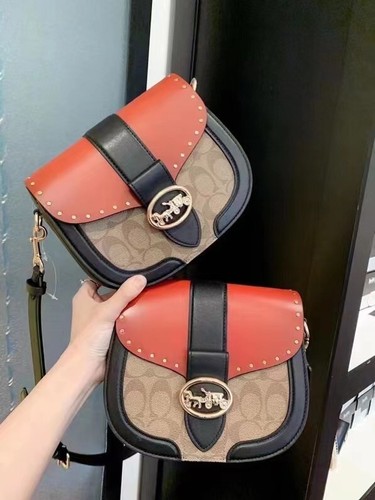 Coach Georgie Saddle Bag Colorblock 