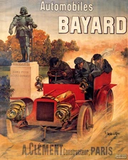 POSTER AUTOMOBILES BAYARD FRENCH KNIGHT CAR WITHOUT FEAR  VINTAGE REPRO FREE S/H