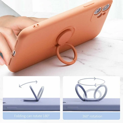 Etui na iPhone 16 15 14 13 Pro Max 12 11 XR XS Silikonowe etui ochronne Ring Cover - Zdjęcie 4 z 28