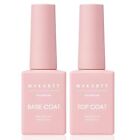 Makartt Gel Top Coat and Base Coat Kit: Clear Gloss Shiny No Wipe Stain Resistan