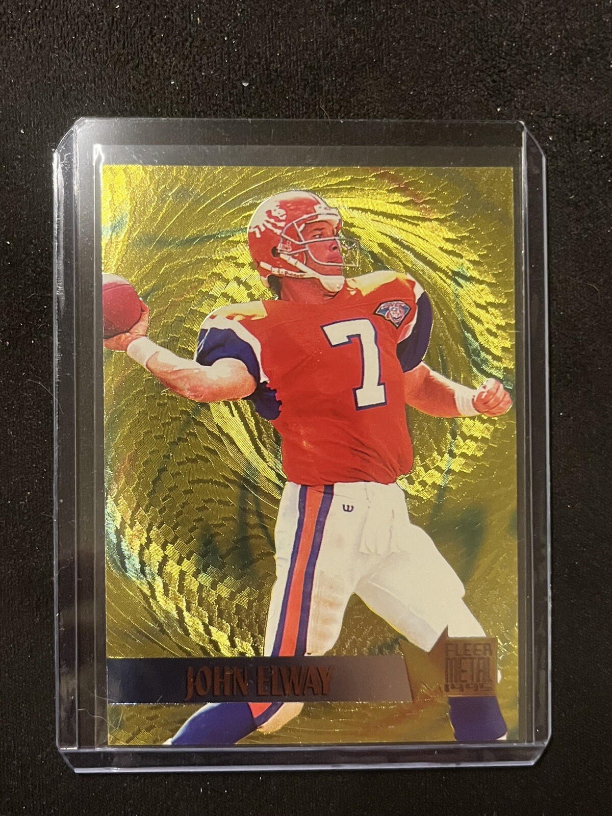 John Elway 1995 Fleer Metal Gold Blasters #5- DENVER BRONCOS- HOF