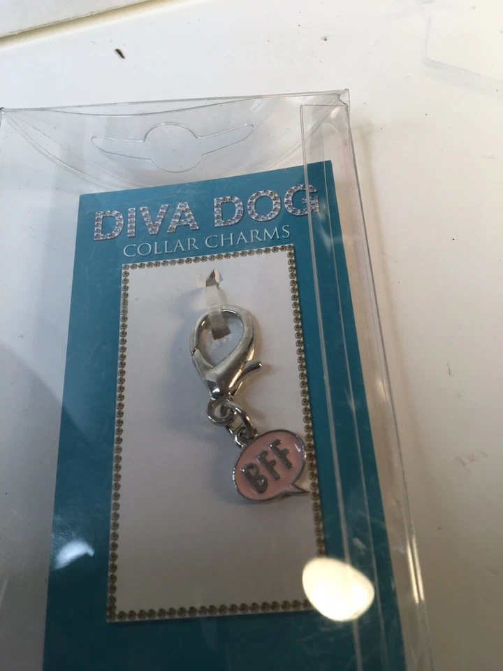 Lot Of 3 Diva Dog  Dog Collar Charms New Rhinestone Star BFF Pink Heart Enamel - Image 3 of 4