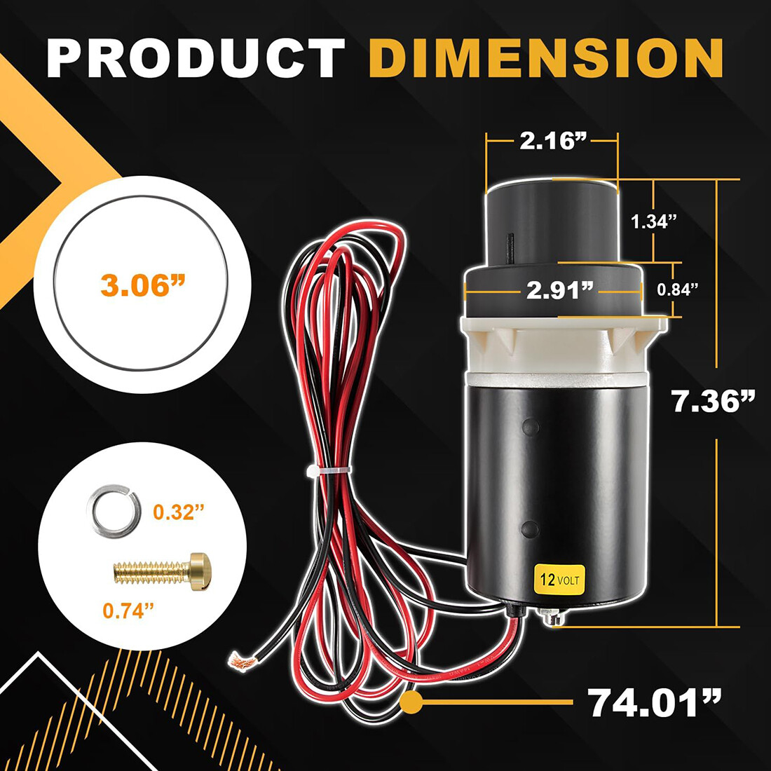 12V Motor Pump Quiet Flush Designer Series Electric Toilet 37072