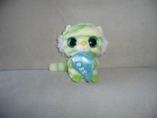 Yoohoo Friends Plush Cat Aurora Glitter Eyes Green Stripes BEST 5 Inches