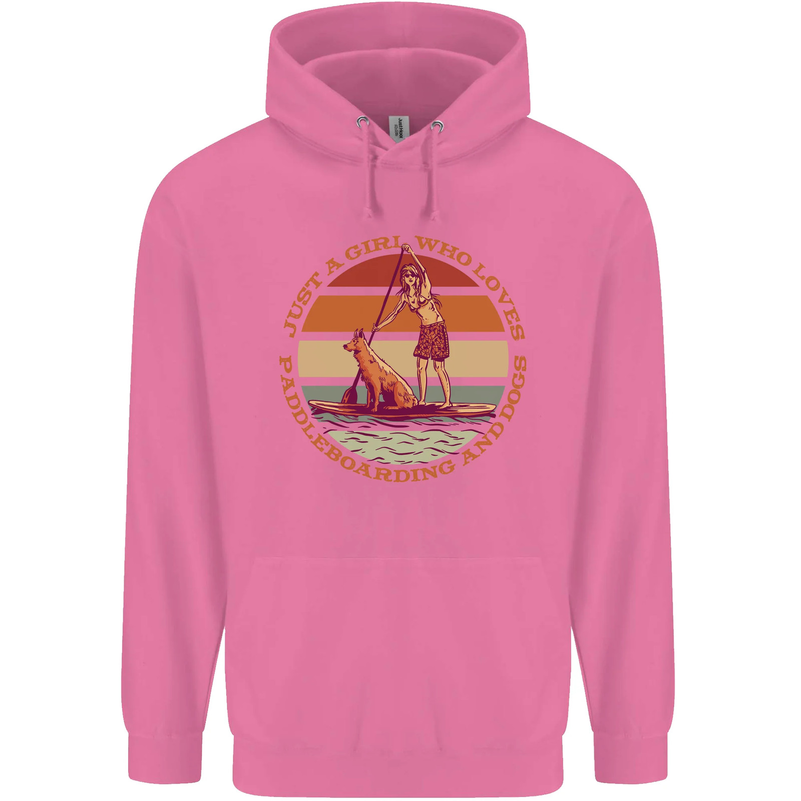 A Girl Who Loves Paddleboarding and Dogs Mens 80percent Cotton Hoodie image 8
