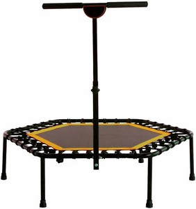 Bounce Master Mini Fitness Trampoline with Handle Bar 44/" Black /& Orange Tramp