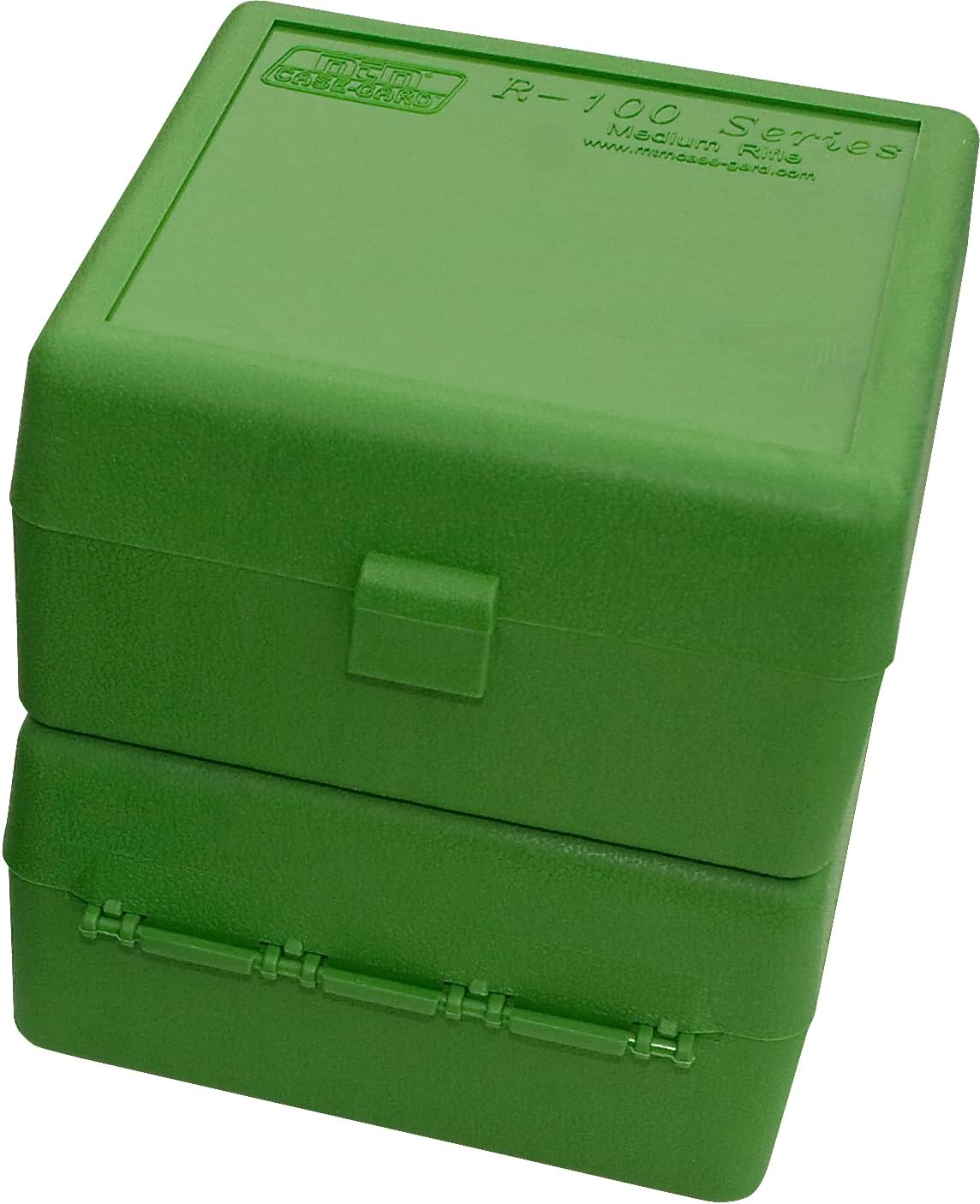MTM 100 Round Flip-Top Rifle Ammo Box for 22-250 308 Win 243 Calibers