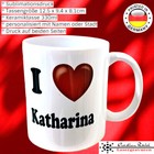 I ❤️ Name/Stadt Tasse personalisiert 330ml Keramik Sublimationsdruck beidseitig
