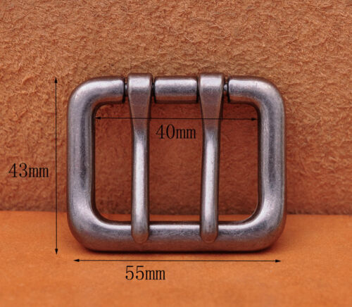 Hebilla de cinturón de plata maciza de doble lengua para hombre se adapta a correas de cinturón de 40 mm - Imagen 2 de 12