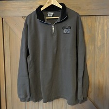 Walt Disney World Men's XL 1/4 Zip Pullover Gray W/ WDW 05 Embroidered 2005