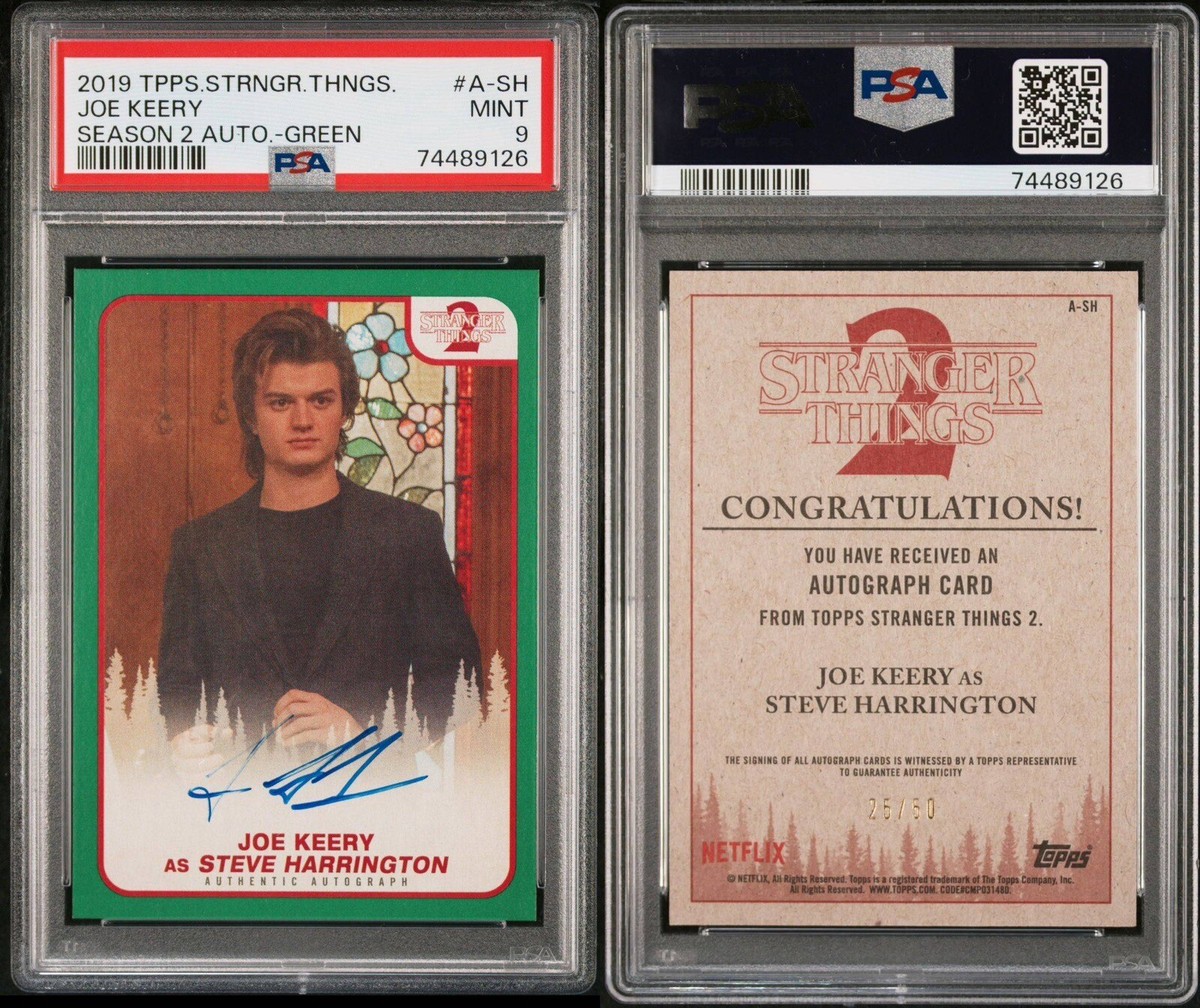 2019 Topps Stranger Things JOE KEERY Green AUTO /50 PSA 9 Steve