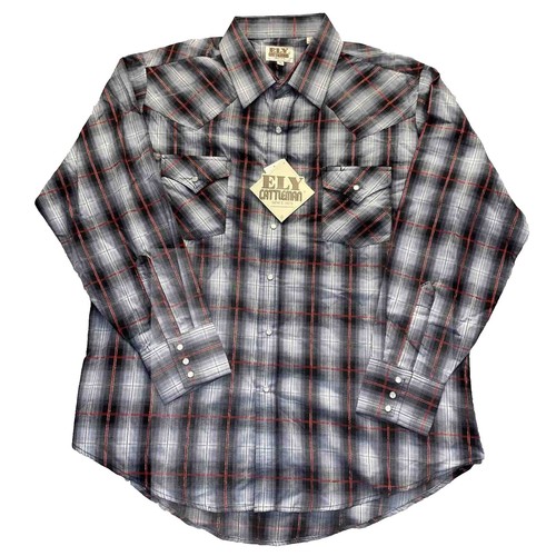 Ely Shirt Men's Extra Large Black Long Sleeve Pearl Snap Button Up