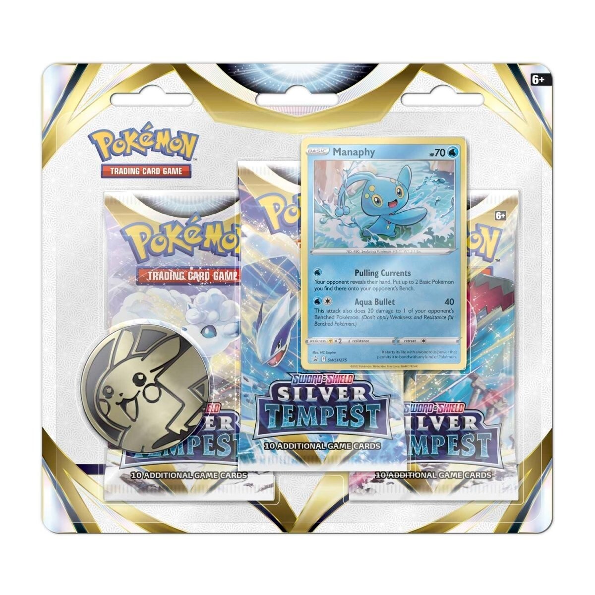 Silver Tempest 3 Booster Pack Blister Manaphy Pokemon Cards TCG Brand New Sealed