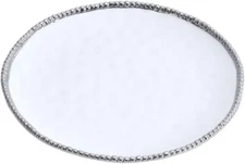 Pampa Bay Porcelain Round Dinner Plate White with Silver Trim (1)