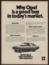 1972 OPEL 1900 Sport Coupe Vintage Original Print AD | Buick GM photo USA