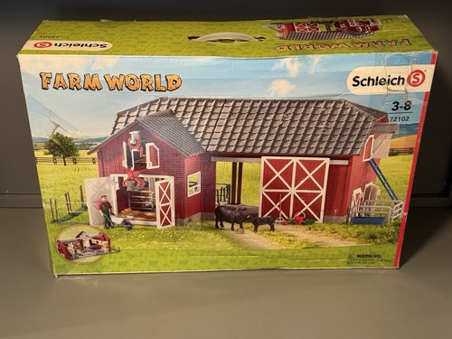 SCHLEICH Farm World Red Barn #72102 • Near Complete • Only Missing 5 Pieces HTF