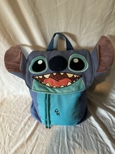 Disney Parks Stitch Drawstring Backpack Canvas And Plush Blue