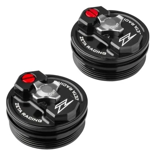 Zeta Racing Front Fork Top Caps für Showa AOS (schwarz) - verstellbare Dämpfung für