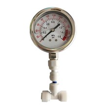 Malida Stainless Water Pressure Test Gauge, Water Pressure Detector for Aquar...