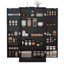 kitchen Pantry Cabinet 120cm Food Pantry Cabinet with Doors & Adjustable Shelves