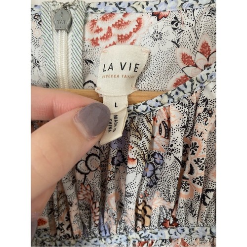Rebecca Taylor La Vie Lotus Print Mini Dress Size Large Gently Used - Picture 11 of 14